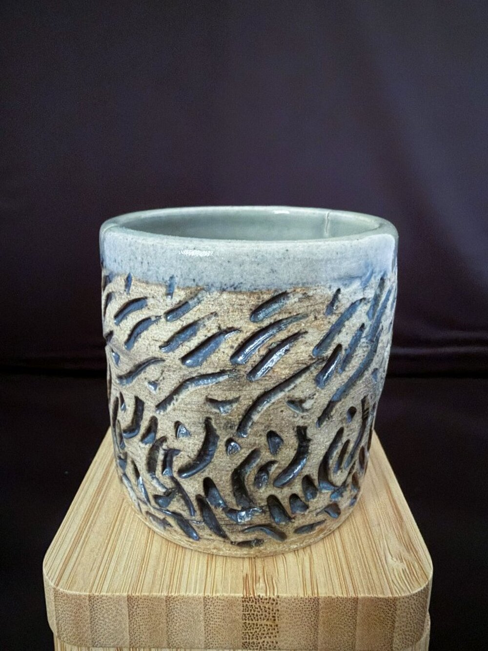 Vintage Art Pottery Planter or Candle Holder Artist Marked & 1990